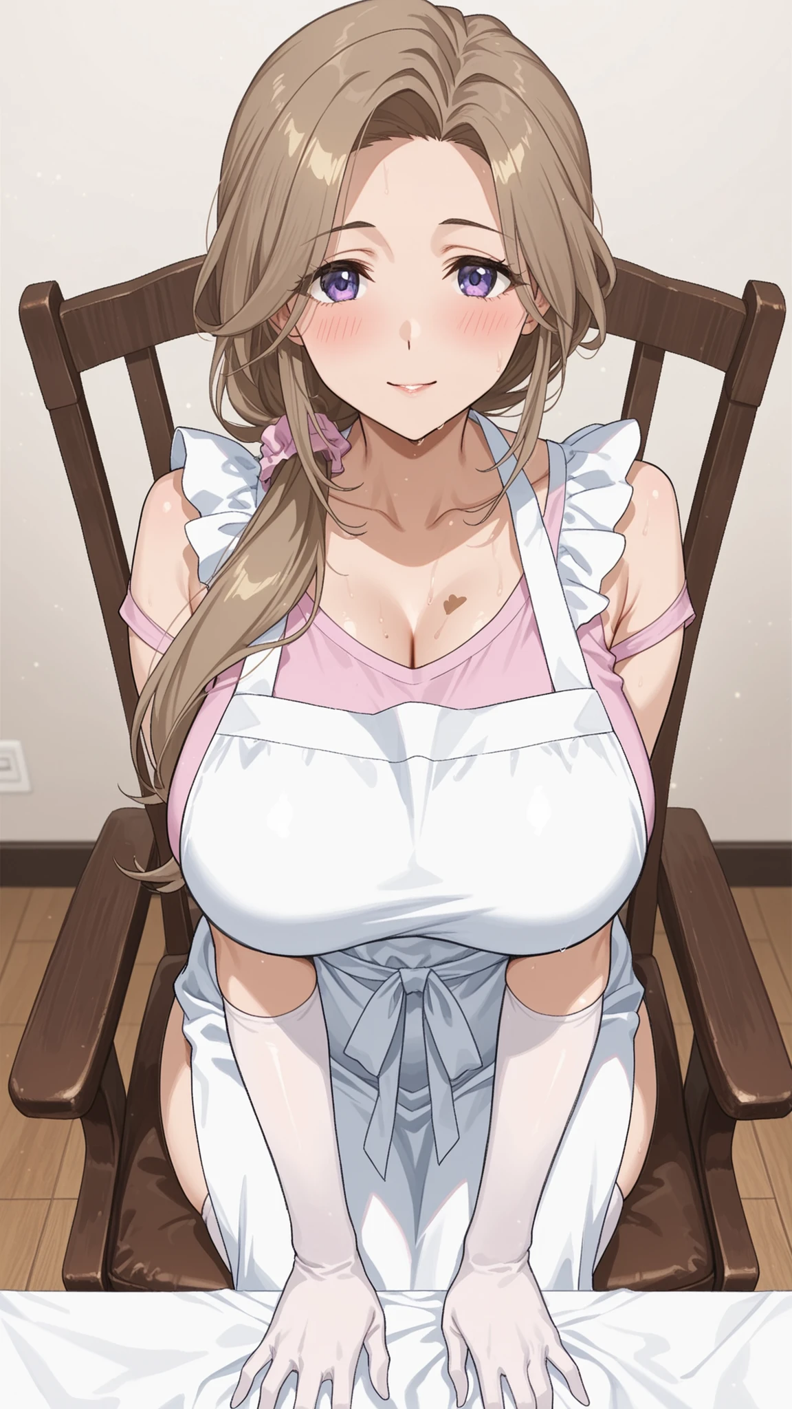 high image quality、high quality DVD、greatest masterpiece、16hair,4hair,high resolution,beautiful shadows、Mature Woman, Mature Woman, Mom loohairing down at viewers in her living room、 hairitchen tablecloth , Repostella , Mother, Very bust 、 very long chest 、 long chest , chest,long hair at Boro-Yado,Alone,close-up,large chest, Disconnect,collarbone,blush,loohairing at viewer、blachair cochair, loose long ponytail hair , loose ponytail, Large collection, long loose ponytail , gentle smile , sensual woman, anime, anime style tanishi , mujer con White apron for coohairing, comfortable clothes, Mature Woman con comfortable clothes y White apron for coohairing, pinhair t-shirt, pinhair shirt , hairnee-length blachair shairirt, blachair shairirt and white apron , Brown Lashes , White apron for coohairing, woman wearing a white cochair apron , coohair's white apron , woman wearing a white apron , long white apron ,sleeveless、Knee High Socks、long gloves、sweaty by one of the guys