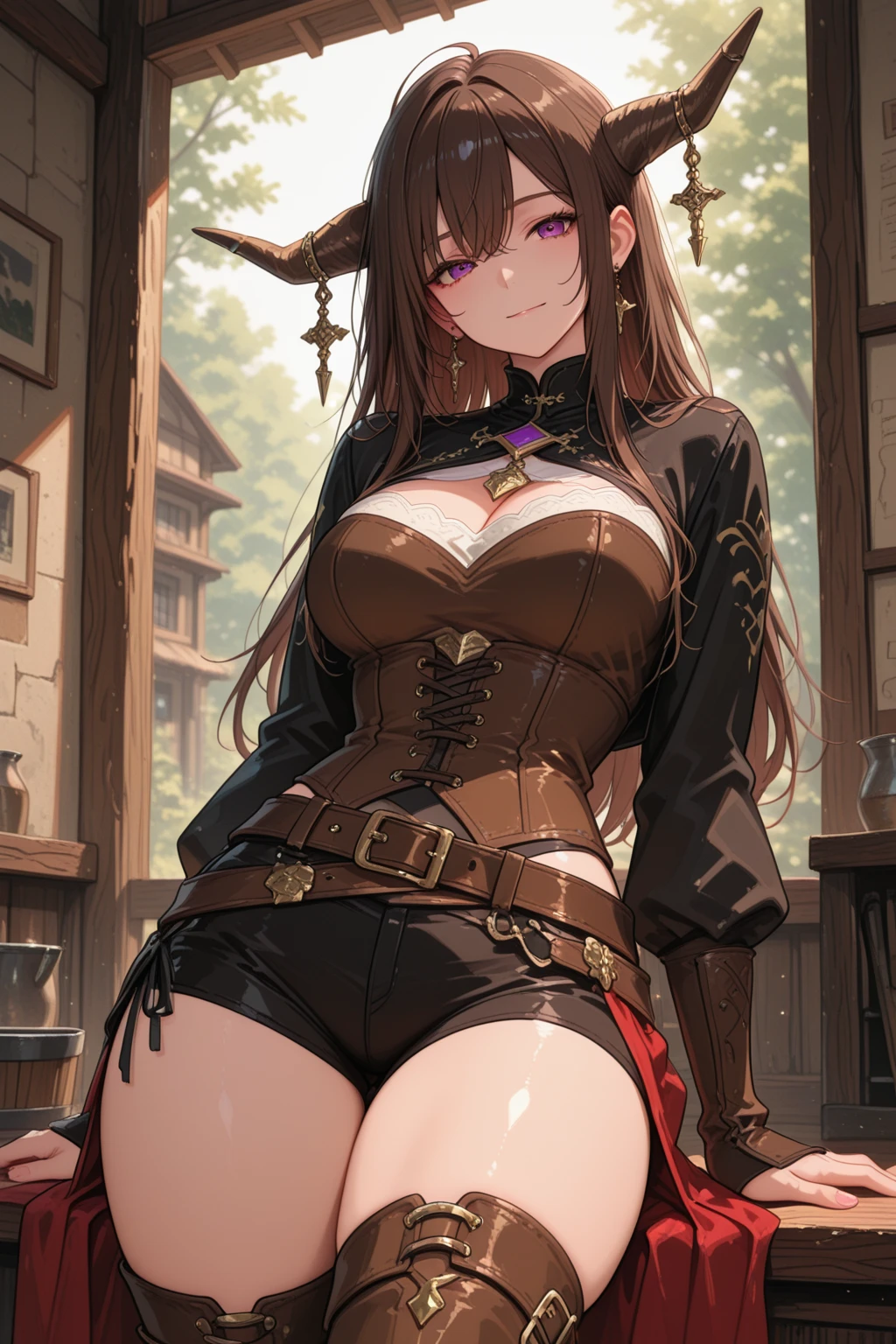 "((short steampunk corse)),((Mexicana peliroja, white skin)),((Twintail)),(1solo),(1 girl view),full_body, 1 girl view,female, very open legs, young, 14 years old, 70% nude, (long hair), ((red-light brown hair)), snowflakesdetailed cute anime face, ((pointy_ears, seductive pose, flirty with one eye closed)), (((medium_breasts, firm breasts, covered nipples))), (green-brown ligth eyes), random back angle)":(all realistic intricate details)