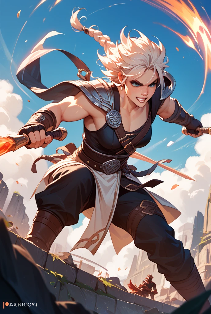 Don Dao,preparing to fight,Killing intent,Handsome and cold,modern day,cyber punk perssonage,Prepare to pull out the knife,Squat,long whitr hair,Lateral face,slenderness,Juhechop,Sword Spirit