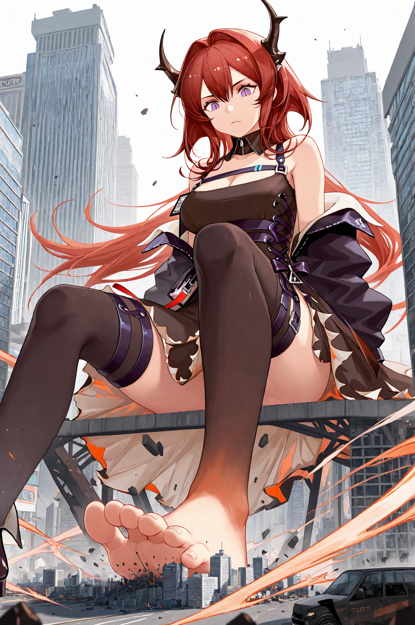 (masterpiece, best quality, ultra-detailed, 8k, wallpaper, photorealistic), full body, 1 girl, 25 years old, perfect body, perfect anatomy, perfect hands, long round legs, short red hair in a sleeveless hanging blouse, knee-high skirt, smooth anime cg art, anime style, realistic anime 3d style, high-quality anime art style, digital anime art, Ross Tran style, realistic anime art style, style anime, modern anime style, the anime girl is reclining posture in a wall