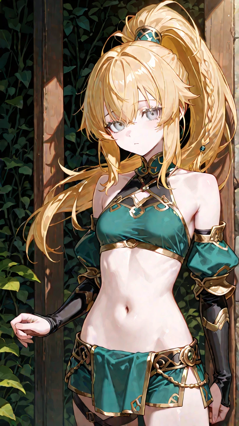 (best quality, masterpiece:1.2), ultra detailed, 1girl, mizuryu kei, evil smile, hoshii miki, blonde hair, ahoge, micro bikini, long gloves, elbow gloves, condom belt,