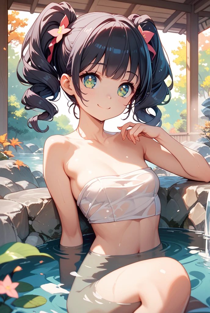 (Masterpiece、high quality、high resolution)、girl、hot spring、naked、blush、Embarrassing