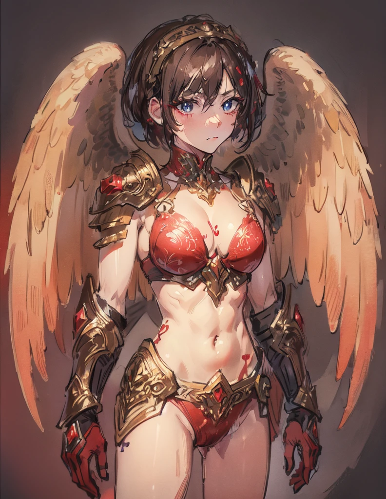 (8K、top-quality、masterpiece:1.2)、(realisitic、Photorealsitic:1.4)、vibrant detail、looking in camera、looking down to viewer、Open legs、musculature、flawless、I am a provocative female warrior、angry、luslous skin、mideum breasts、Trained abs、Dragon wings、The back of the hand with claws on both hands、Beautiful udder、teats、perspiring、gargantilha、Hand flail、chain restraint、Damaged、suffer
