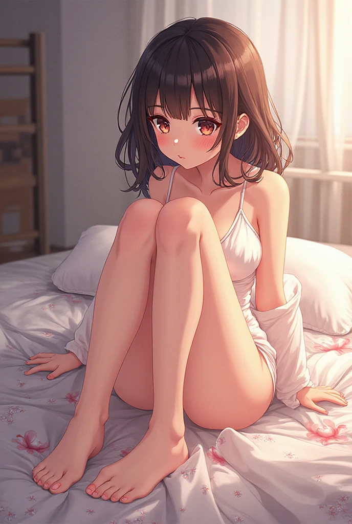 ((Woman sleeping in bed)), ((Legs wide open))、Black Hair, Realistic Face, Natural Face, Top View, Beautiful sleeping face, An exquisitely crafted face,Three poses before and after Highest quality、Realistic、8K quality、High resolution、One Girl Uniform、16 years old、Uniformity of hairstyle、、Shoot an illustration in one shot Pause Front view 真From below撮ったポーズ画像、 Three poses from behind From below 斜めFrom belowのアングル 正面From belowのアングル ,((Hands tied))。(((Fully naked body)))