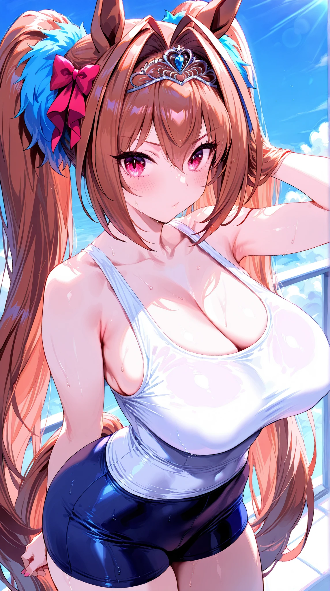 (dark room:1.4), (naked), ((stomach interior)), mature woman, (tentacles, tentacle:0.8), ahegao, pussy juice, (tentacle in mouth, fellatio:1.3), masterpiece, best quality, highschool of the dead, miyamoto rei, 1girl, antenna hair, hair ribbon, long hair, brown hairred eyes,
Moonlight, Soft, cool light from the moon, evoking a mysterious and ethereal atmosphere
(a-midAged, mature, 30 years old):1.4