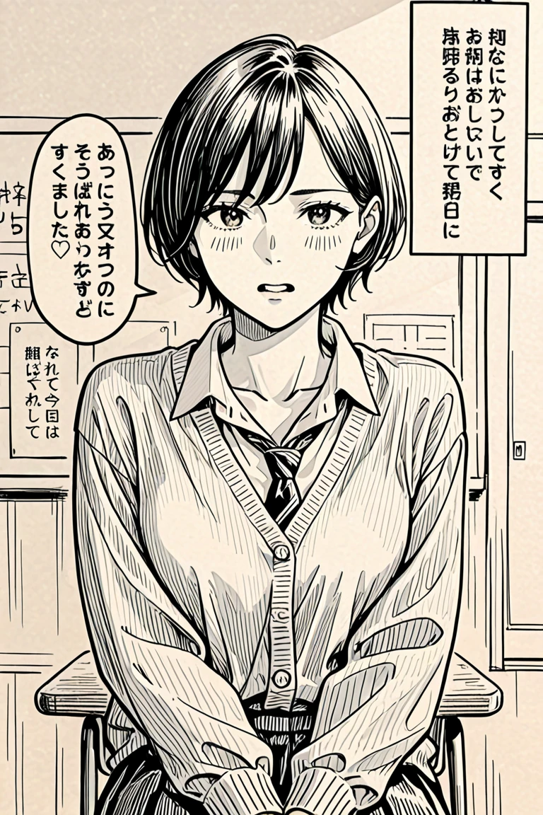 、(masterpiece、Highest quality)、Highest quality, Ultra-high resolution, (((masterpiece))), alone, Sweat、Big eyes, Please show me your armpits, No sleeve、Outdoor、Floral dress、Composition from the front、（Cut the back hair short、short hair、blonde、woman）、Shortcuts、Embarrassed face、Cut your hair short、可愛いwomanの子、Big Breasts