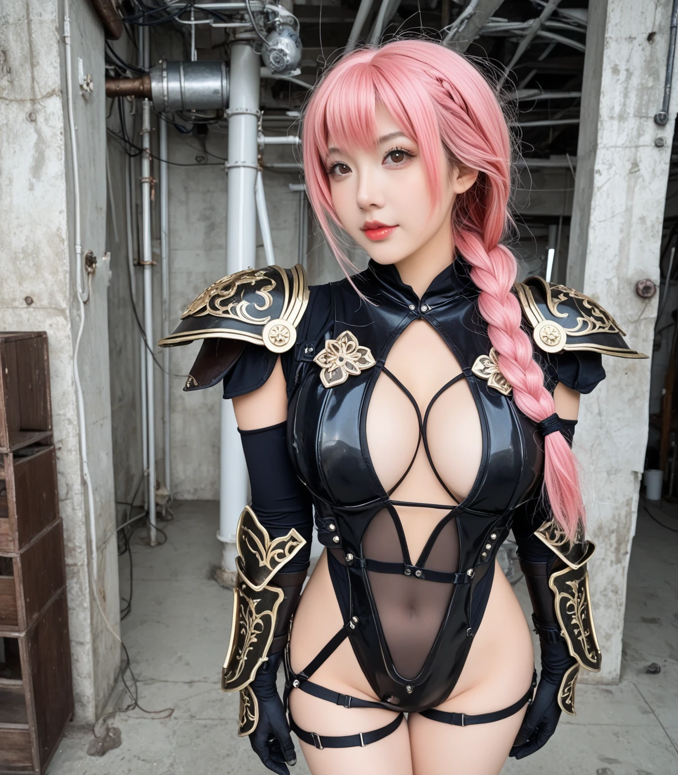 Professional , masterpiece、top-quality、photos realistic , 、top-quality、超A high resolution、(Photorealsitic:1.4)、Raw photo、depth of fields (detail: Gemstone Gold Metal Body:1.9),(Matte White、Toostock、heavy breasts、 Delicate facial features, Ultra-realistic, Hyper-realistic,(cleavage of the breast)、(((Micro Bikini Armor))),(Detailed Dragon Armor)、(Have the strongest weapon)、((Random Hairstyles 1.6),爆乳,)explosions、intense fighting、(Precipitous cliffs),Dragon Gold Weapon,Mystical expression、Particles of light、Fight dragons、(Detailed Dragon Helmet) ,(( )) , Beautiful knife ,warhammer 40k 、((Pink hair))、(Castle background)、、((Gangle's forest background))、Beautiful Caucasian beauty、1a person、dynamic ungle,((()))、A smile、Castle background、Thin and beautiful female hands、cleavage of the breast、Soldier in iron armor on background、Mystical expression、Light Effects、intense fighting、Wind-effect、Toostock、Colossal tits、