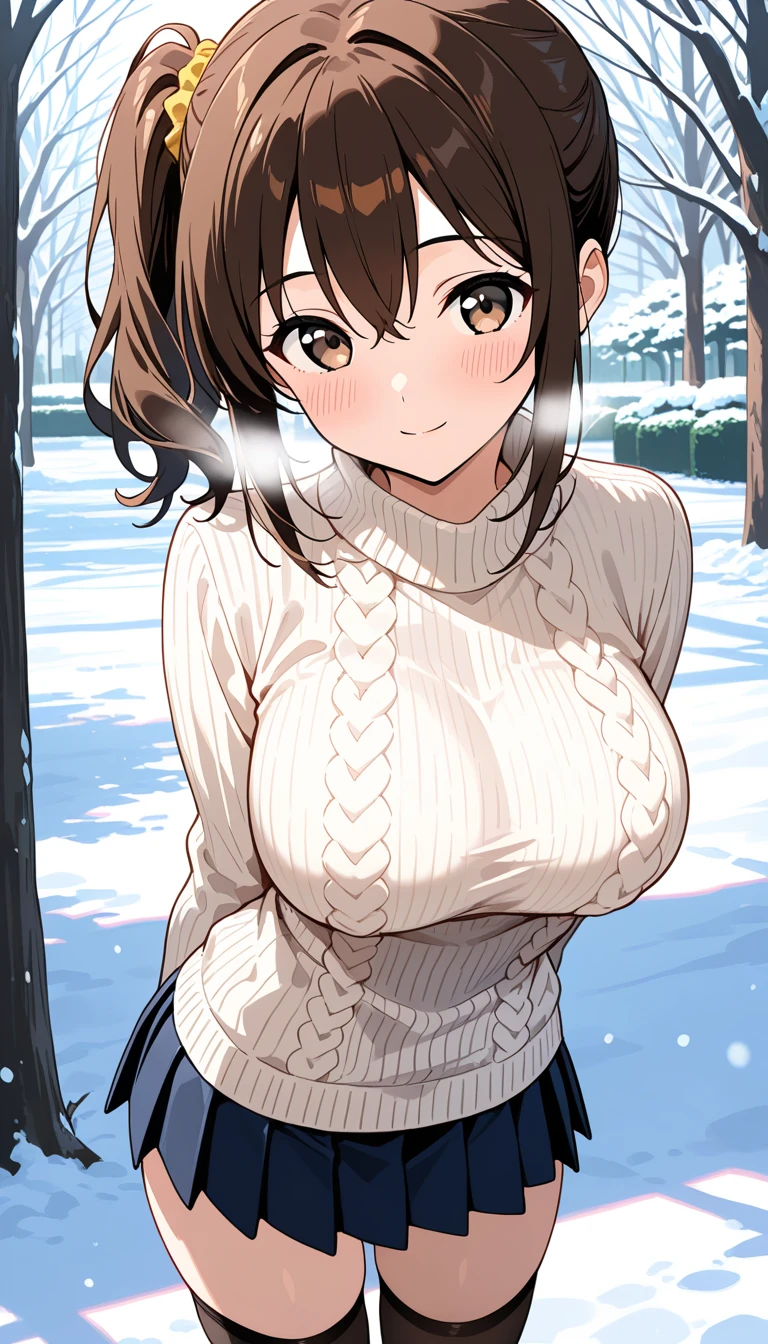 mastute piece,Best Quality,insanely detailed,8k cg,nsfw,
(shoot upper body:1.3),
(1girls:1.3),standing,looking at viewr,body in front,both arms behind back,(snow-board-wear:1.3),スノーボードウェア、(bare breasts:1.2),(bare nipples:1.2),
break,
blush,shy,(ecstasy face),(trembling:1.2),break,(light brown hair:1.3),
break,
perfect breasts,perfect teats,(open mouth:0.9),(large breasts:1.2),
(snow-board-slope,snow)、スノーボード場、