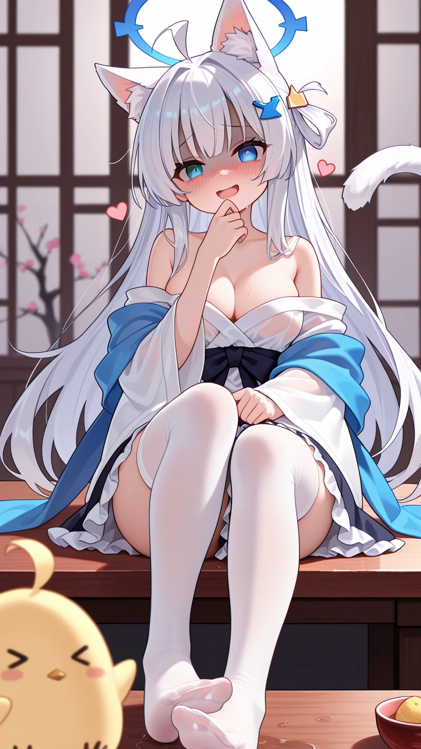 score_9, score_8_up, score_7_up, best quality, masterpiece, 4k, uncensored, prefect lighting, rating_explicit, very aesthetic, artist Archive, 1girl, solo, long hair, looking at viewer, blush, bangs, blue eyes, hair ornament, dress, ribbon, bare shoulders, sitting, very long hair, collarbone, full body, hair ribbon, flower, white hair, parted lips, barefoot, indoors, hair flower, water, off shoulder, nail polish, white dress, feet, aqua eyes, legs, bare legs, toes, halterneck, plant, white flower, blue ribbon, knees up, toenails, stairs, off-shoulder dress, criss-cross halter
cinematic angle, cinematic lighting, highly detailed, Amazing, finely detail,
<lora:neg4all_bdsqlsz_xl_V7:0.9>,