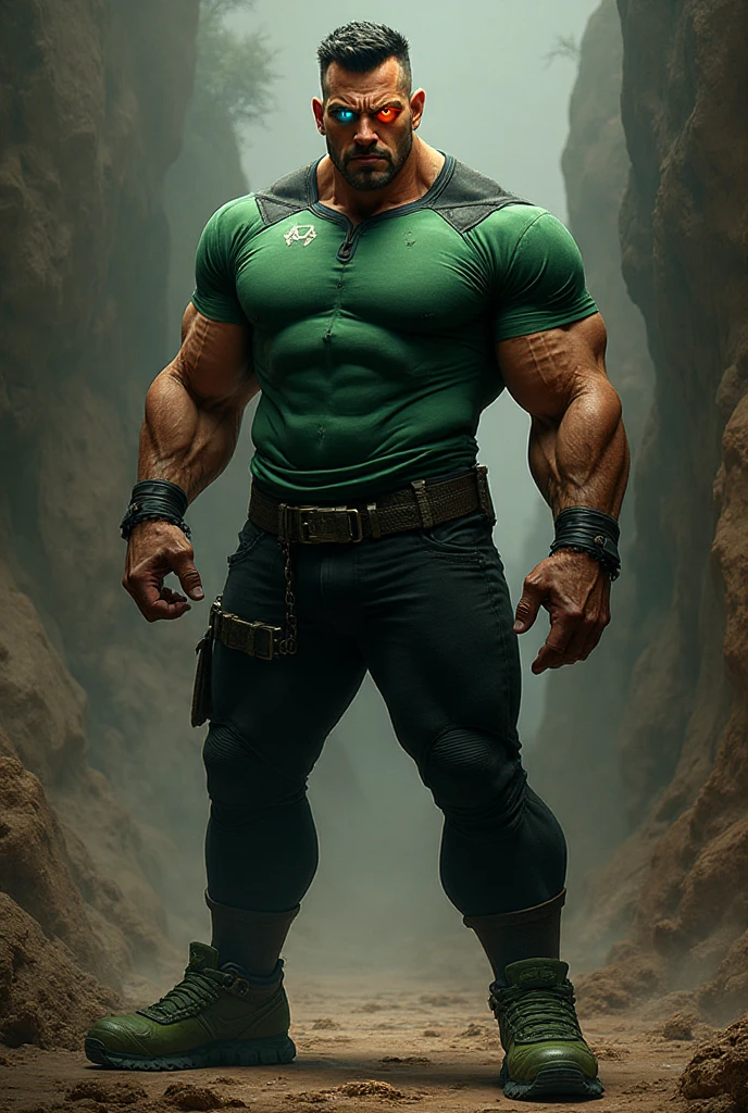 High, huge, muscular man with his mouth open and screaming.，Khaki camouflage uniform，character idea（Resident Evil - chris redfield，chris redfield）buzz clip，Wearing a khaki camouflage wetsuit，Matte texture，regular symmetrical texture pattern，Standing in the dark sugar cane jungle, The body is wrapped in thick rattan，sad expression，Deep and charming eyes，Emerald Pupil Hero，heroic male pose，高大burly，muscular！Charming leg muscles，High, burly, Heqiang， Wearing a khaki camouflage wetsuit， Super gain and cool， high resolution committee， Big feet in black boots，Charming strong man，The bright sunshine is shining on you，matte particles，shiny texture