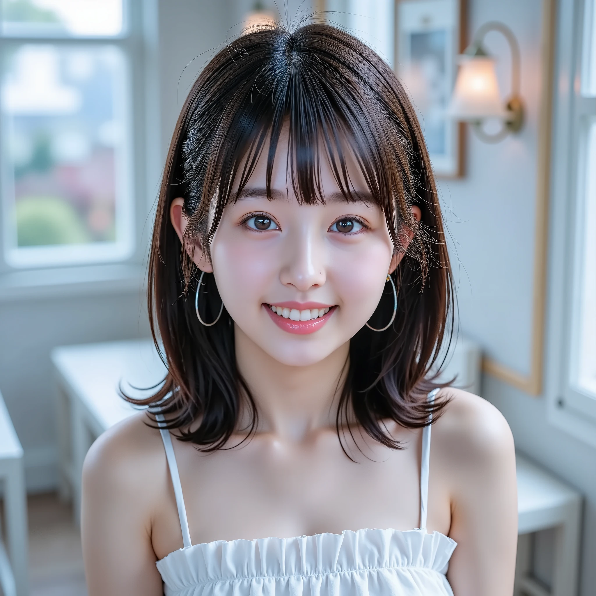 ( super real), (Awareness-raising), ( high resolution), (8k), ( very detailedな描写で、 ), (), ( 美しいdetailed eyes), (Highest Qualityの), ( Canon), (masterpiece), (Wallpaper), ( detailed face), (美しいSmile Yan )、(Beautiful appearance)、 {{Beautiful Medium Bob Woman 、Bangピアス}}、{{{{{{One Cute Beautiful Japanese Girl :Smile Yan )))、 {Realistic Skin} 、 {{{{chestの谷間があるミディアムバスト}} 、
(very detailed},、{Highest Quality}, {Super Quality}, {最high resolution}, {{{鮮明なpupilにフォーカス:pupil}}, {{16 k}}, {{Realistic and Amazing Japanese High School Student Portraits: 2.0}}}, ((Bust Up:2.0))), {{ultra high less: 2.0}}, {detailed faceの描写}}, {{ detailed eyes、(big eyes with double eyelids):(mascara):((long lashes}}, {Thick Lips:Lipstick}, dark haired、黒いpupil}}}, {Naked High School Girl、White Ruffle Miniskirt Dress:18 years old:white skin:chest}}, {{}}, {{Unreal Fairy Tail Space}}, {{))), {Extremely Amazing Depth of Field Pictures}}, {{{Bangを整えたボブヘア:homecut:Bang}}}, {{viewers}},