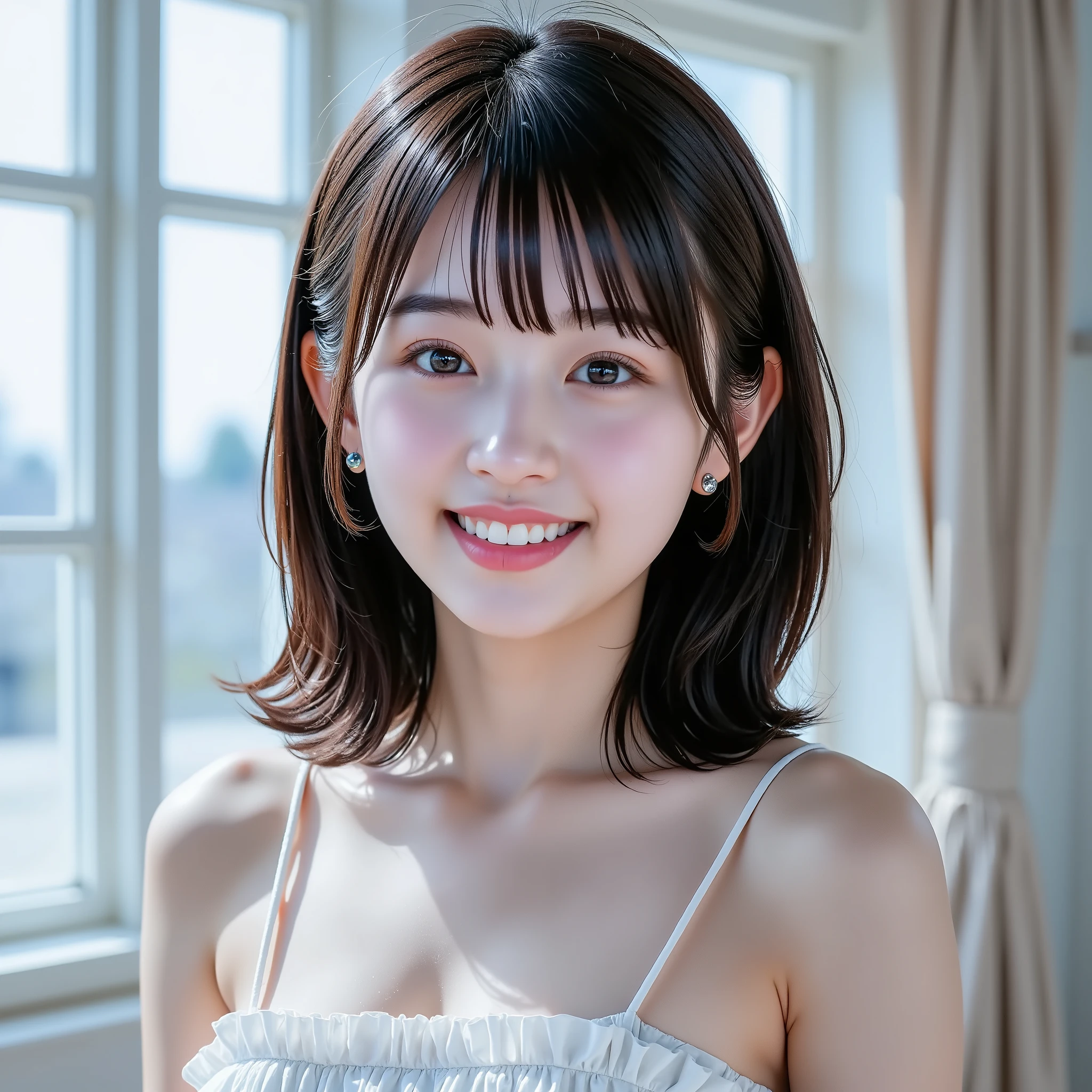 ( super real), (Awareness-raising), ( high resolution), (8k), ( very detailedな描写で、 ), (), ( 美しいdetailed eyes), (Highest Qualityの), ( Canon), (masterpiece), (Wallpaper), ( detailed face), (美しいSmile Yan )、(Beautiful appearance)、 {{Beautiful Medium Bob Woman 、Bangピアス}}、{{{{{{One Cute Beautiful Japanese Girl :Smile Yan )))、 {Realistic Skin} 、 {{{{chestの谷間があるミディアムバスト}} 、
(very detailed},、{Highest Quality}, {Super Quality}, {最high resolution}, {{{鮮明なpupilにフォーカス:pupil}}, {{16 k}}, {{Realistic and Amazing Japanese High School Student Portraits: 2.0}}}, ((Bust Up:2.0))), {{ultra high less: 2.0}}, {detailed faceの描写}}, {{ detailed eyes、(big eyes with double eyelids):(mascara):((long lashes}}, {Thick Lips:Lipstick}, dark haired、黒いpupil}}}, {Naked High School Girl、White Ruffle Miniskirt Dress:18 years old:white skin:chest}}, {{}}, {{Unreal Fairy Tail Space}}, {{))), {Extremely Amazing Depth of Field Pictures}}, {{{Bangを整えたボブヘア:homecut:Bang}}}, {{viewers}},