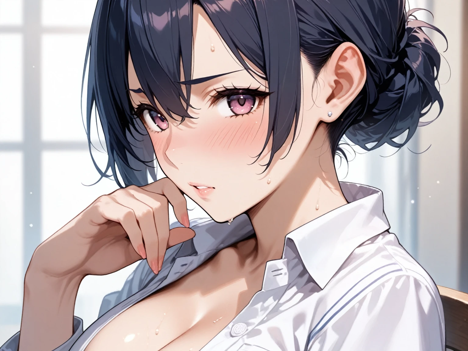 pov,middle aged woman,sharp eyes,Fascination,