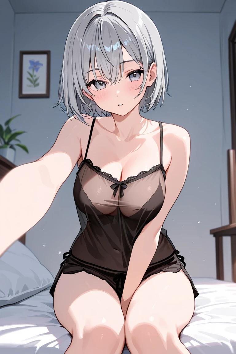 sexy and cute at the same time, short haired, in her 20's