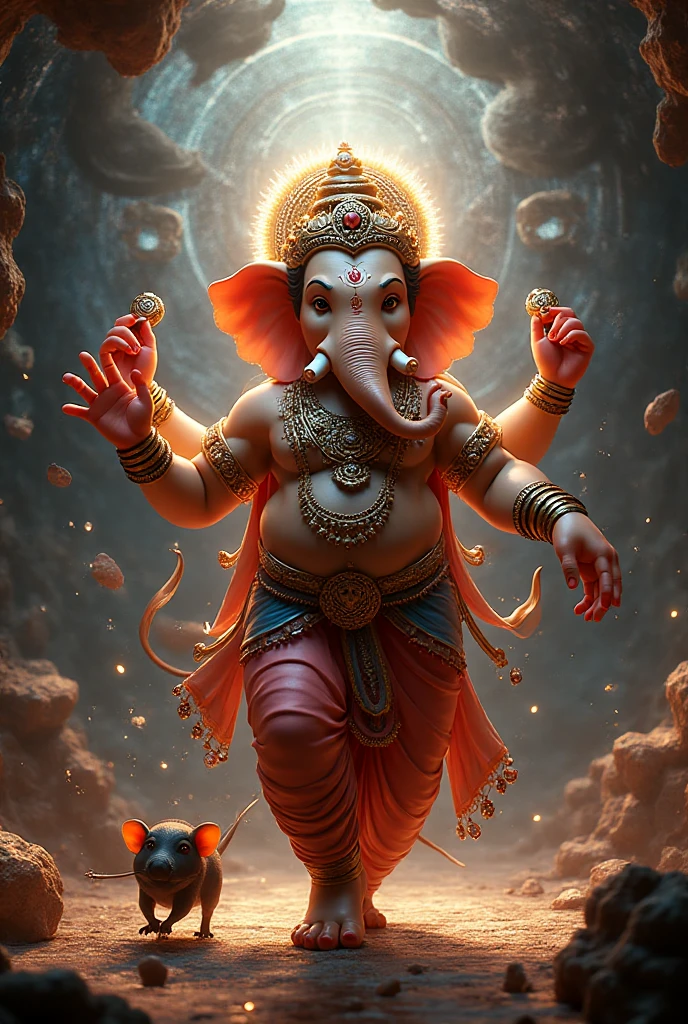 Lord ganesh playing dance with 🐁