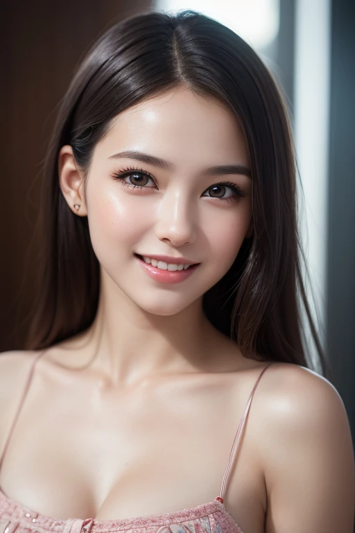 ((Night Scene, Realistic Light, Best Quality, 8k, Masterpiece: 1.3)), 1 Girl, Slim Body Beauty: 1.4, Brown Hair, (Big: 1.3), Off Shoulder Cut Top: 1.3, Ultra Detailed Face, Detailed Eyes, Double Eyelids, Disneyland, Fountain, Castle, Fireworks, Smile, Cleavage, Saggy