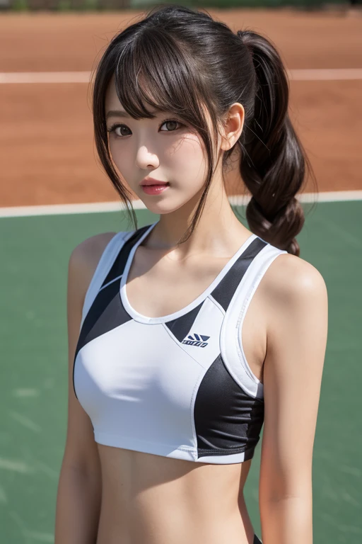 (((Sports, Short, Long, Running, Jogging, Marathon, Exercise, Athletics, Running, Running Posture, Running, Feeling of Galloping, Sweat, Sweat, Sweating Lots)))), ((Volley Uniform: 1.3, White, Red, Blue, Uniform: 1.3, Lower, Swaying, Hetero)), ((White, Red, Blue, Bloomers: 1.2, Low Rise)), (Athletics, Floating Hair NovaFrog Style, Floating Hair, Hair and Clothes That Flutter in the Wind, High School, Slender Abs: 1.2, Navel, Serious Look), (The shape of the pubic area is clearly visible)), Blushing, NSFW, 8k, RAW Photo: 1.2, (Best Quality: 1.4, Masterpiece: 1.4), Super Detail, Best Illustration, Ultra High Resolution, Portrait, Film Grain, 1girl, POV, Depth of Field, Photorealistic: 1.4, detailed hair, realistic hair, realistic lighting, realistic shadows, realistic clothing, realistic skin, natural skin texture, portrait: 0.6, light particles, lens flare, glowing particles: 0.6, bokeh: 1.2, clean: 1.8, professional lighting, photon mapping, radiosity, physically based rendering, incredibly absurd, Glossy skin, pale skin: 1.2, PureErosFace_v1: 0.7, fair skin: 1.1, round face: 1.5, mouth open, puffy eyes, purple eyes, double eyelids, egyosar: 1, floating hair, makeup, Japan girl, lovely thighs, shining thighs, shining legs