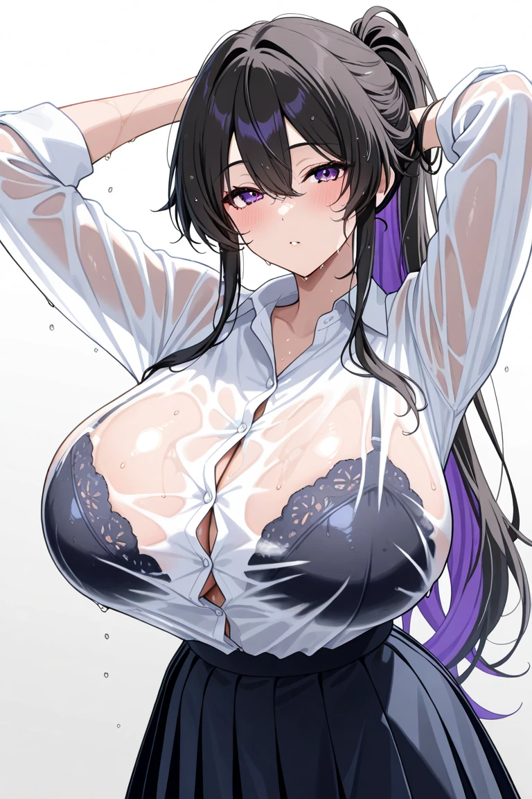 (Highest quality),(masterpiece), 8k,Very detailed, Detailed light, Best Shadow,Detailed reflective eyes, Beautiful Eyes, Very detailedな顔,Shiny Hair,Big Breasts,charm,One person,Gloss,Black Hair,Expressionless,Hollow Eyes,Beautiful fingers,Beautiful Hands,whole body,Black Suit,black tights,Black-rimmed glasses,Sunburn,Purple eyes,thick eyebrows,Cool,
