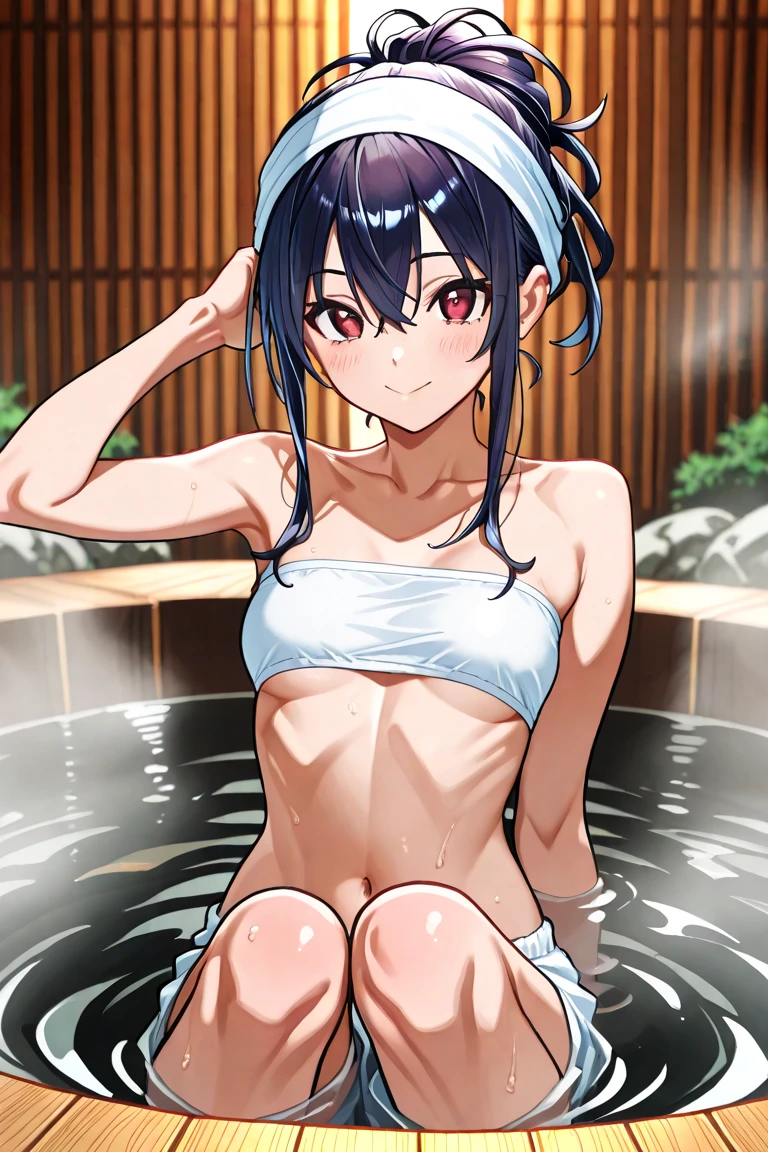 ((pixel-perfect, detail-perfect))), solo, 1girl, Nico yazawa, eyes red, smile, completely nude, sauna, vagina dripping urine, armpit, open legs, masturbating, flat filesize, ultra quality high