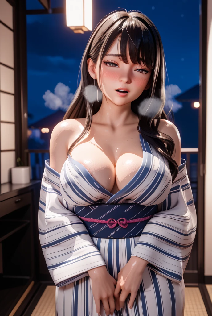 A dark-haired、Japan Faces、tits out