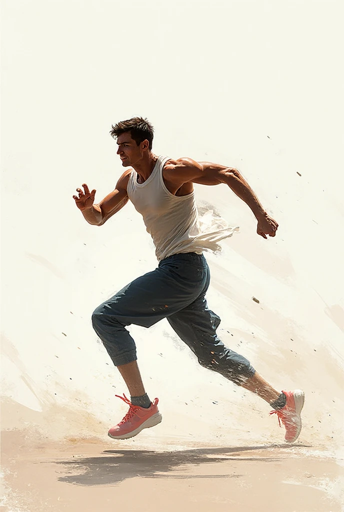 cartoon,Handsome face,Naked figure,Black pants,Perfect body,Men wearing only,Front view,Full body shot,High Detail,run,high quality,masterpiece,HD