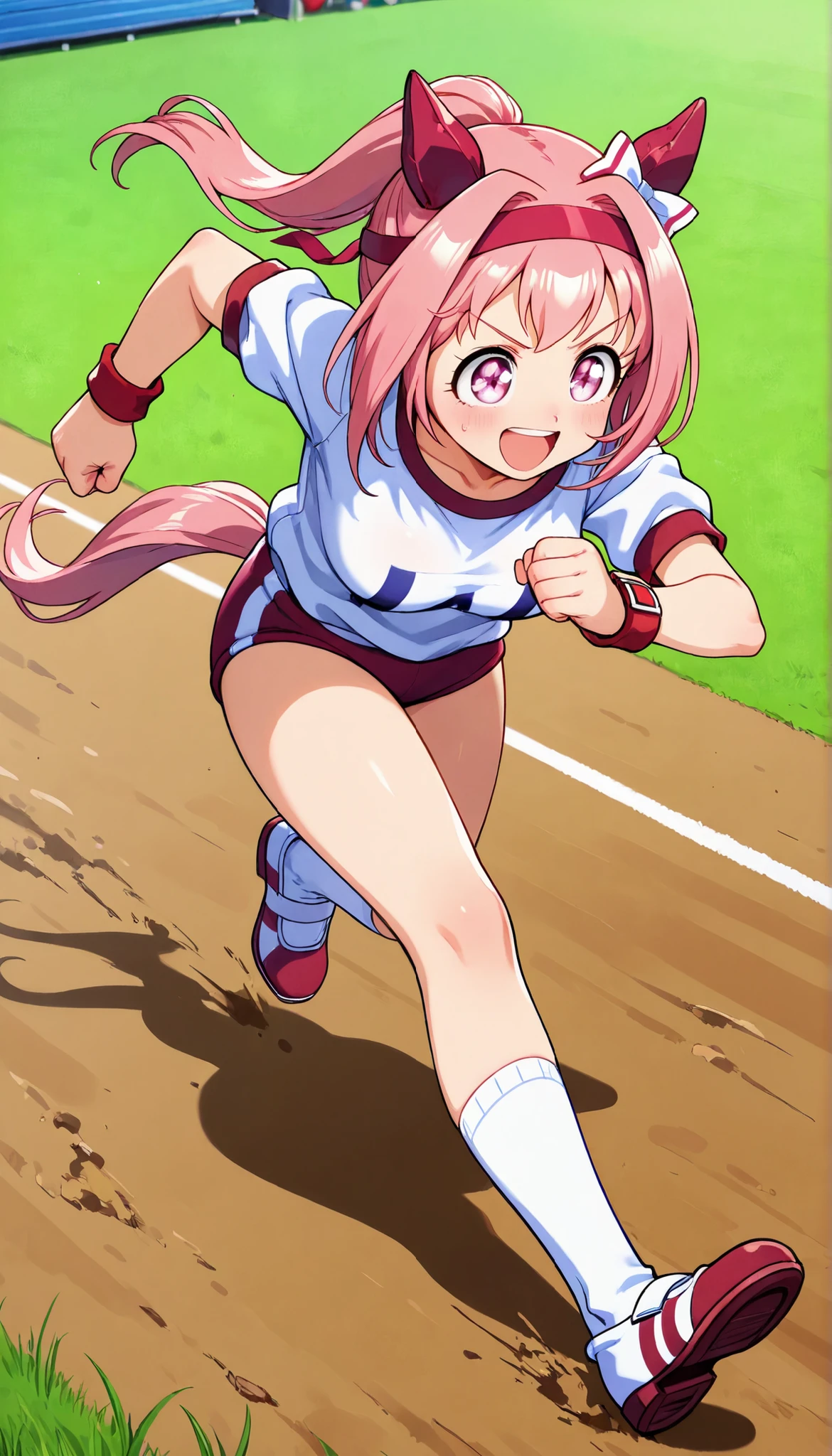 haru urara \(Uma Musume\),Gym Clothes,Bulma,ground,running