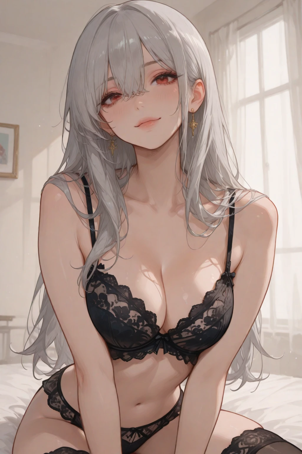 最高傑作, 最高品質, 8K, 高解像度, 詳細, //Character
1girl,
BREAK
//Fashion
Garden Fantasy Femme Fatale,
Begin with a stunning Peek-a-Boo Bra lingerie set featuring floral lace and intricate details for a seductive touch,
BREAK
Pair the bra with high-waisted lace panties adorned with floral patterns, adding to the enchanting allure,
BREAK
Opt for a sheer, flowy mesh skirt with floral and butterfly appliques, creating a dreamy and ethereal effect,
BREAK
Embrace the nekomimi cat girl theme with a headband featuring cat ears and a matching choker, introducing a playful element,
BREAK
Complete the look with strappy heels adorned with floral embellishments, adding a touch of sophistication to the ensemble,
BREAK