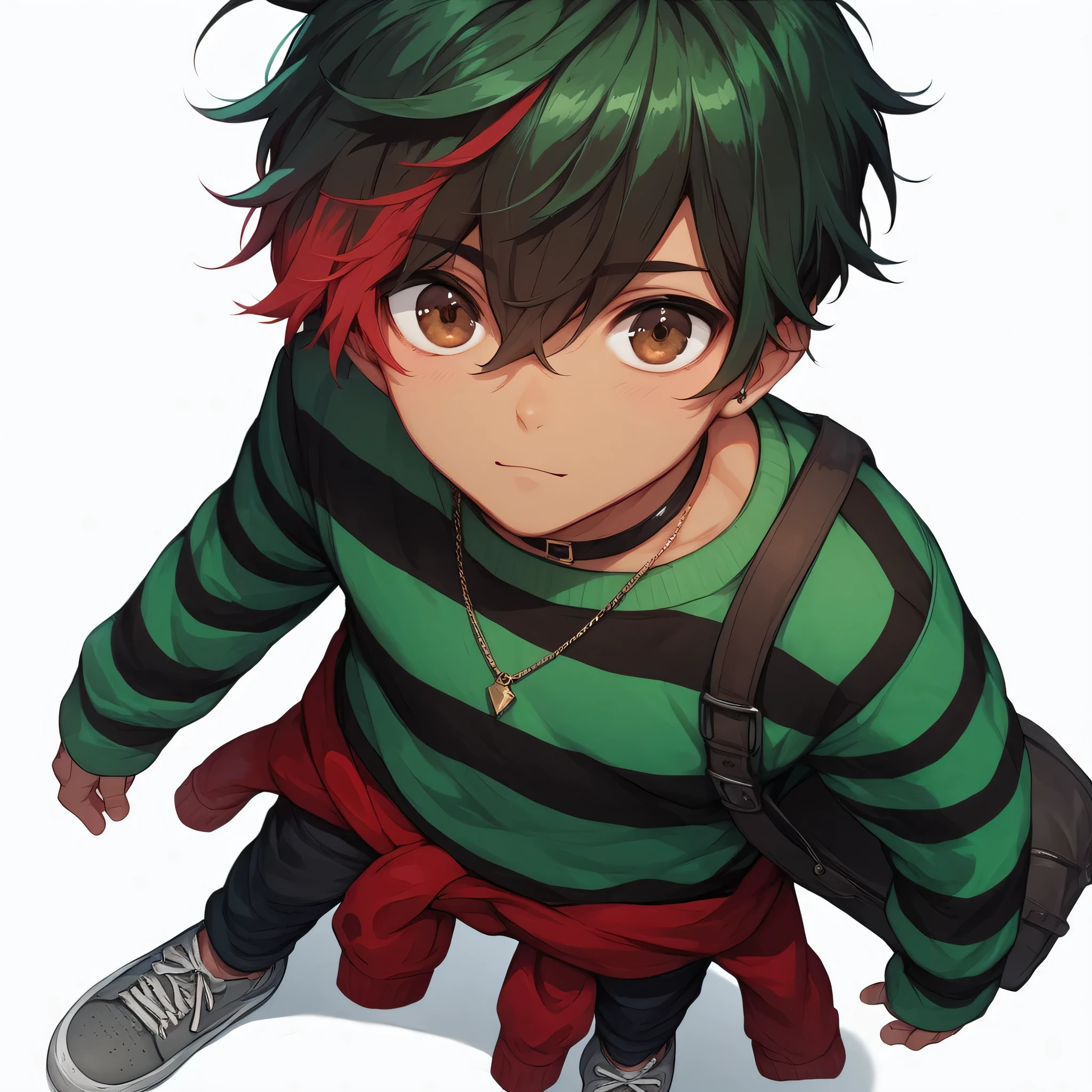(1 boy:1.4),(male face details:1.4),more details in eyes,cute,looking at viewer, adorabel boy,cute face,details sky,handsome,young,juvenile,((masterpiece:1.4,best quality)),multiple details, eyeshadow,sfw, full shot, green valley,
<lora:Tanjiro:0.7> (TANJIRO), (ORIGINALOUTFIT), (SCAR,SCAR ON FOREHEAD, CHECKERED CLOTHES, 1BOY, RED HAIR),<lora:add_detail:0.2>, green and black clothes, <lora:more_details:0.5>,<lora:眼睛双:0.5>
