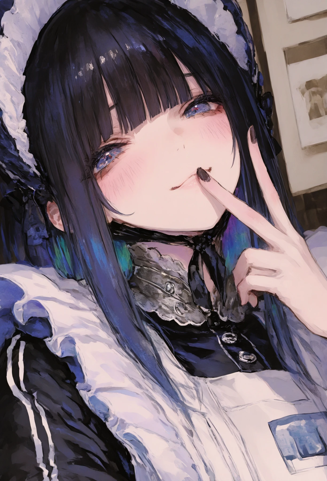 (Simple Photo:1.3) of (Realistic:1.3) <lora:sonobisquedoll wa koi o suru:1> solo, black hair, 1girl, short hair, kuroe shizuku, <lora:edgSteelPantherRv1:1> edgSP, a woman with tattoos and bandana,wearing edgSP_outfit,,Highly Detailed,(Mono Color:1.3)