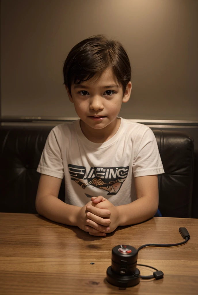 Young boy sit on chair
