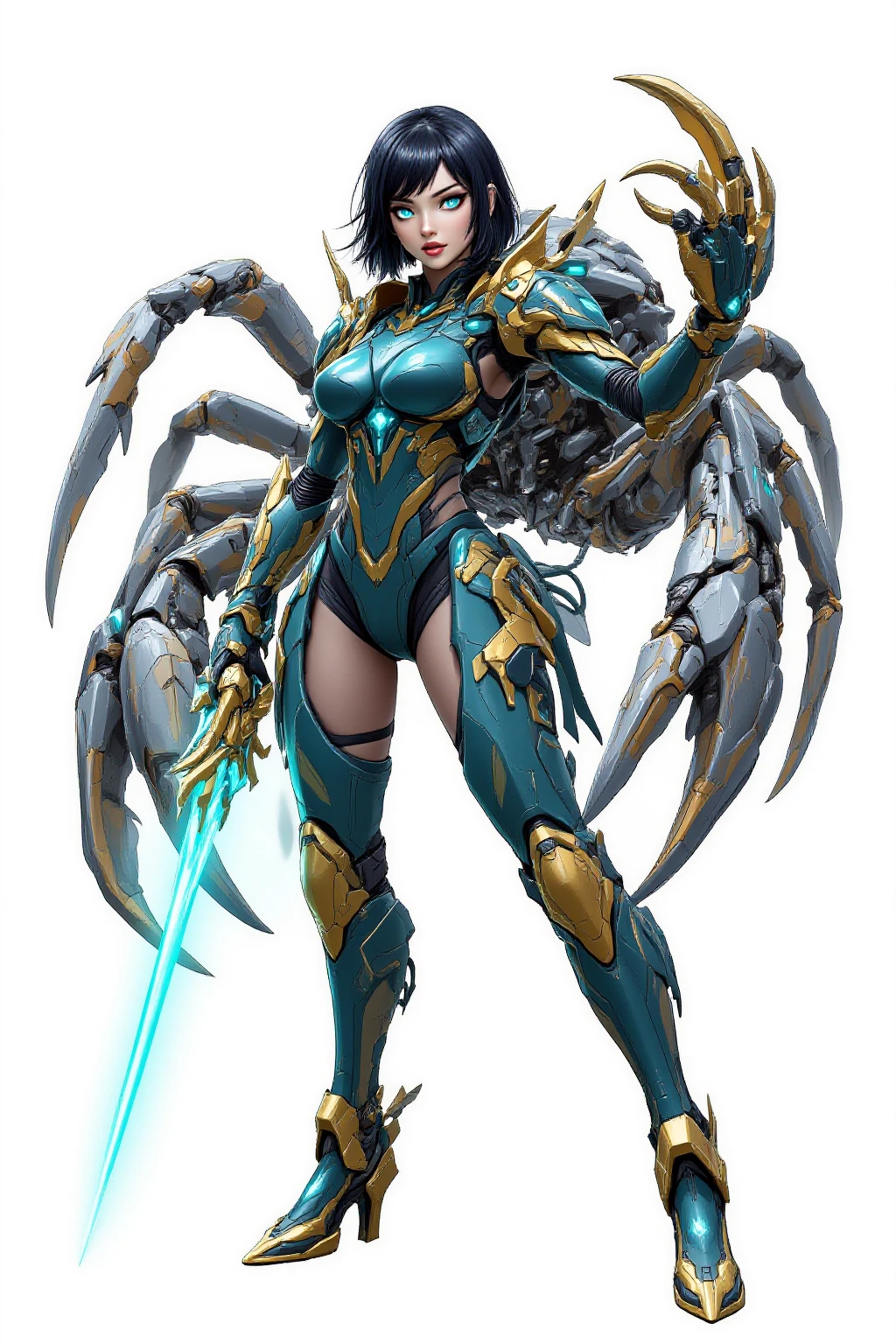Cartoon photo of a woman in a purple costume、Hot insect humanoid female、a person々takeout、Guyver Style、SFW version、Scarabeleploid、tail、Cel Shade Adult Animation、Alien Queen、