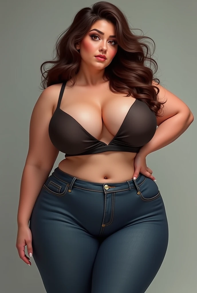 Thick redhead girl, curvy girl, jeans , tights, bra
