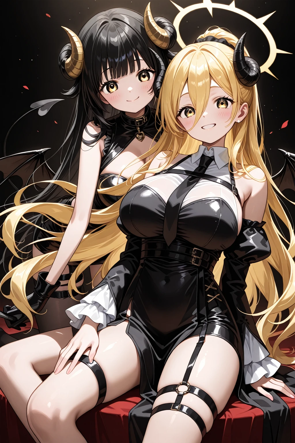 ((((2woman)))),Long Hair,(Black hair color),(Gold hair color), beauty, Close to the skin,Embrace each other, (((Two beautiful women kissing))), face to face, Tongue insertion, Gazing at each other, Lesbian,
trembling, French kiss, playing with tongue, nsfw,(((vulgarity))), sweat,Dripping water,My whole body is wet,heavy breathing, humid, Gently grab, fucked silly, FOG,
oral invitation, saliva trail,
(Realistic:1.2),(Detailed face),(masterpiece),(Highest quality),(Super detailed),(4K, 8K, 16K, High resolution),Sharp focus,{best illustration},
(((Vibrant colors))),Anime Style,(1woman),(Beautiful green eyes,),shiny 肌,very shiny 肌,Shiny body,
plastic glitter 肌,exaggerated shiny 肌,illuminated skin,(Perfect hands, Perfect Anatomy),
Complex eyes,Beautiful fine details,Symmetrical eyes,Big eyes:1.5,Seductive eyes,
(Taimanin),One woman,Perfect beautiful face,((Perfect female body, Tight waist)),Adult mature body,
An athletic body, Muscular,Firm Abdomen,Black Hair,Long Hair, bangs, Hair between the eyes,
(Huge hips:1.3),(Huge breasts, Glamour:1.1),Cleavage,Long legs,Cleavage,erotic,Bold,
(pubic hair),(erection of nipple),Camel Toe,
nsfw, bewitching pose,