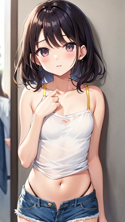 NN, 1girl solo, looking at viewer, ((looking over shoulder)), mouth open, angry, blushing, sweat, lingerie, bedroom, closet, perfect quality, good quality, masterpiece, HDR, UHD <lora:Nanaka Nakatomi:0.7>
