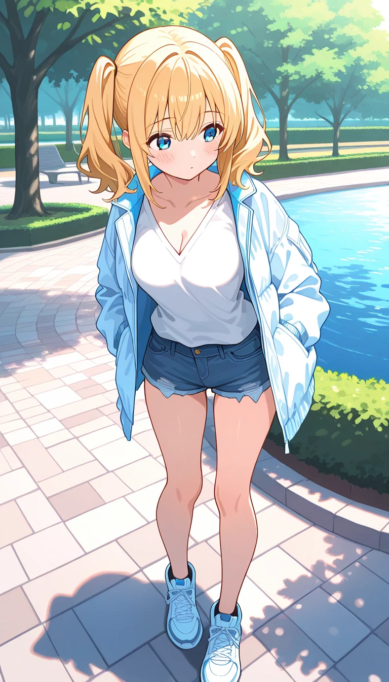 Best Quality, High resolution, distinct image, 8K,masuter piece、artoria、Beautiful and big breasts、The bikini、overknee socks、sneakers、NSFW,m-legs,ssmile、Cam Drink、Downtown at night、Arabian costume、