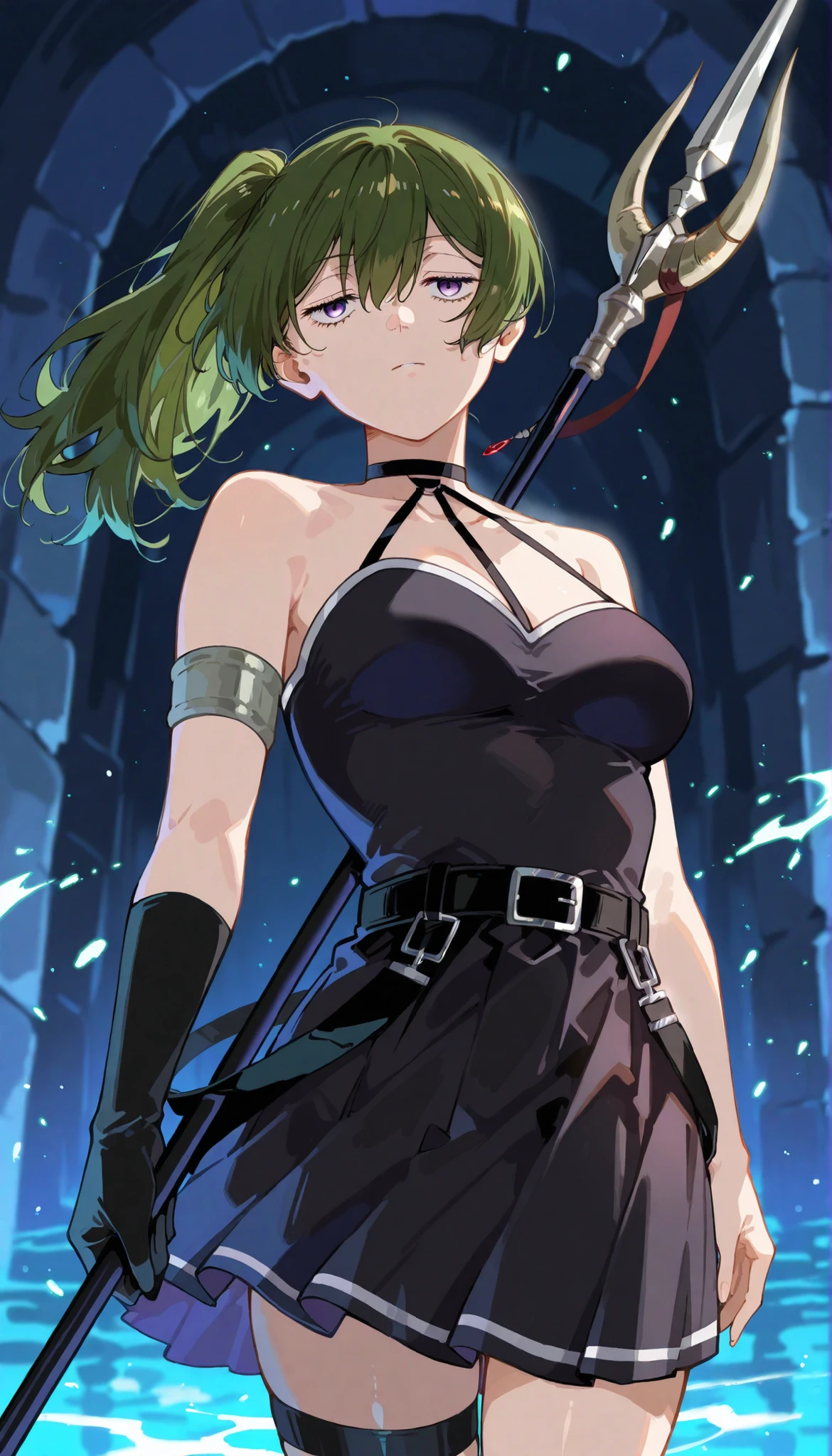 ubel \(sousou no frieren\), 1girl, holding polearm