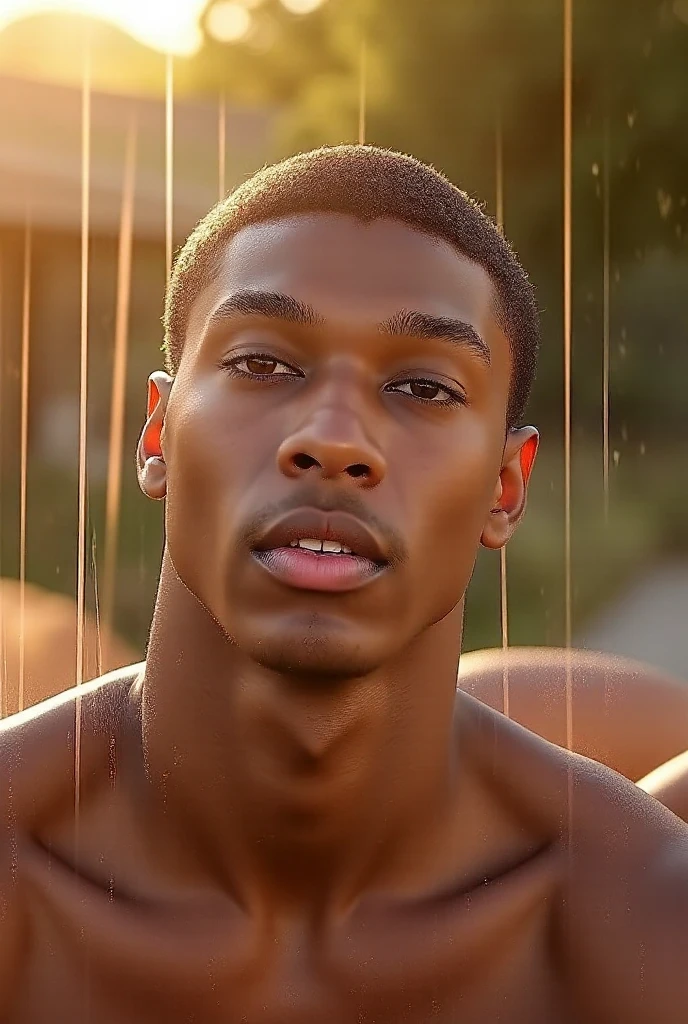 photography, photorealistic, full-body photo:1.5, 1Man, very dark Black skin, 18-20 years old, gorgeous, skinny, smooth skin, Masterpiece, best quality, black male model, cute face, short black hair, black eyes, background in the bathroom at night, candle light, picture with realistic light, Black Guy, cute black character in his room, (Abdomen is flat, with less abdominal), ((less muscles)), ((muscles not much visible)), small pectoral, lean and fit body, sexually attractive, oblong face shape, smooth human hair, high detail, symmetric eyes, realistic, wearing black boxer shorts, (sheer and Thin Underwear), big bulge, best quality skin, Highly detailed face and skin texture, realistic, Extremely detailed eyes, eye contact, wide angle lens, (tall thin skin: 1.3), 8k uhd , SLR, soft light, bright+0.2ev, high quality, film grain: 1.2, 8k uhd, 30mm focal length, 30mm focal length t, (Male Focus), (best quality), (masterpiece), (detailed face), high definition, natural flesh tones, soft light, highly detailed, looking at viewer, photography, detailed skin, real person, realistic, photo-realistic, insanely detailed, face detail, hype maximalist, hype hyperrealism, cinematic, telephoto, lighting intricate details, highly detailed, highly detailed, digital painting, artstation, concept art, smooth, sharp focus, 8K, UHD, 8k uhd, dslr, dim lighting, high quality, film grain, Fujifilm XT3, romantic bath room, --samecharacter, --sameseed
