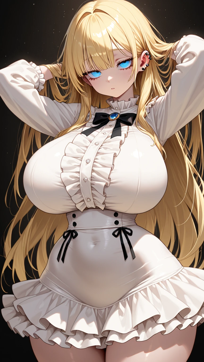 masterpiece,1girl,solo, blonde hair, <lora:BrestV1-000006:1>,heart-shaped pupils, blush,light smile, <lora:StraitJacketV1:1.1>