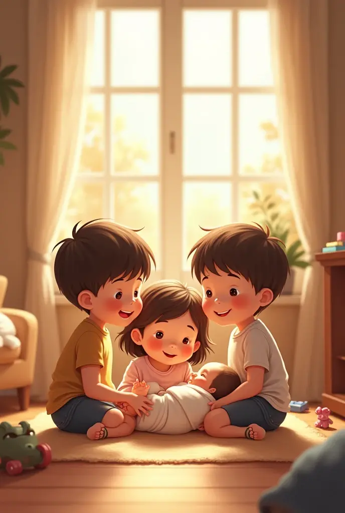 Children playing with dolls