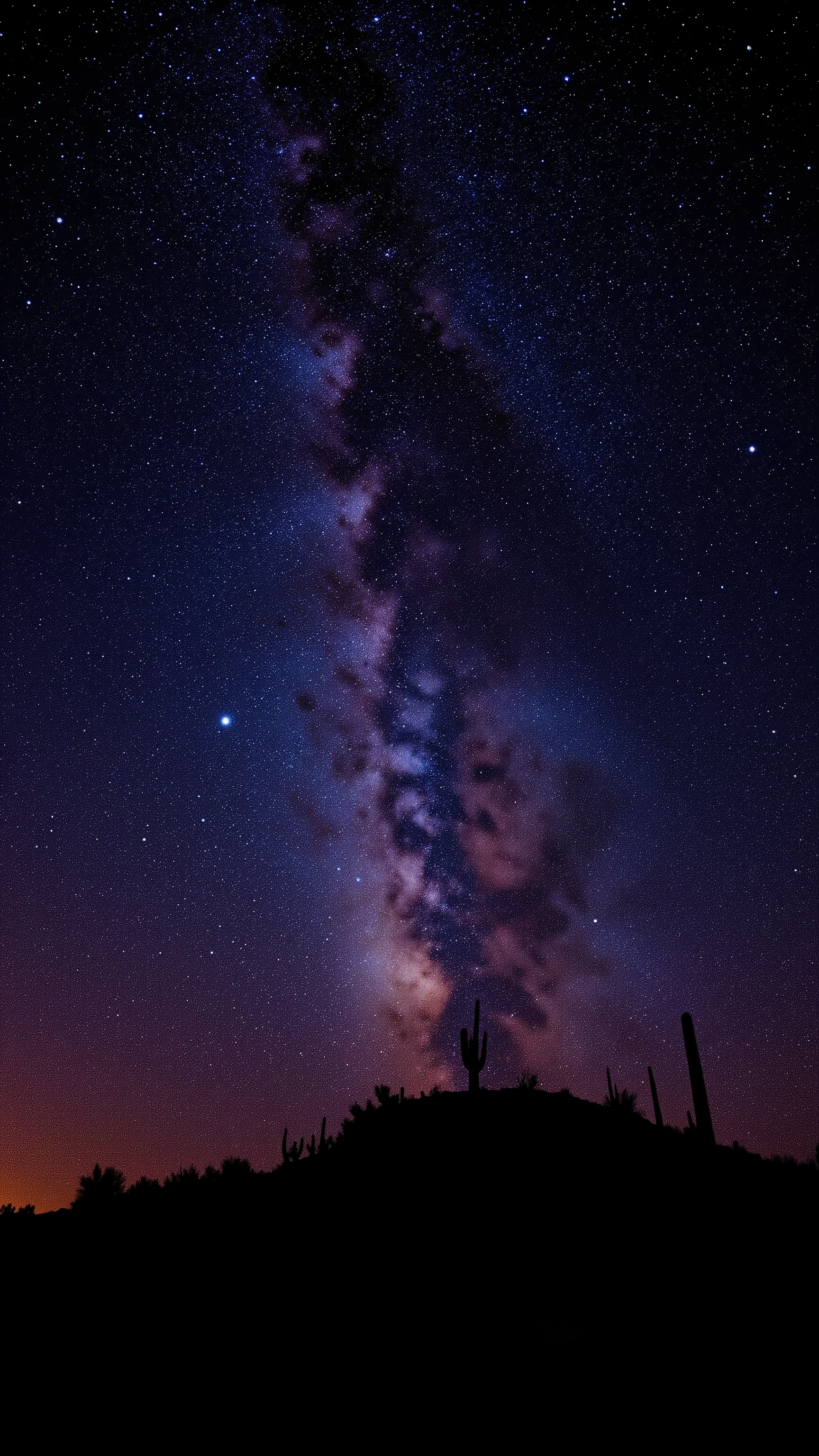 in high-resolution images、 panoramic high resolution images of the night sky、spectacular images beautiful、Pre-dawn sky、 incredibly beautiful night sky 、stars in the night sky harmonize with exquisite deserts and cacti、(Stars are the protagonists) depth of field effects 、 imaginative starry sky 、high-end color matching、Baja California peninsula、カラフルな尾と流れ星☆壮観、four corners、16k、Milky Way in the background。