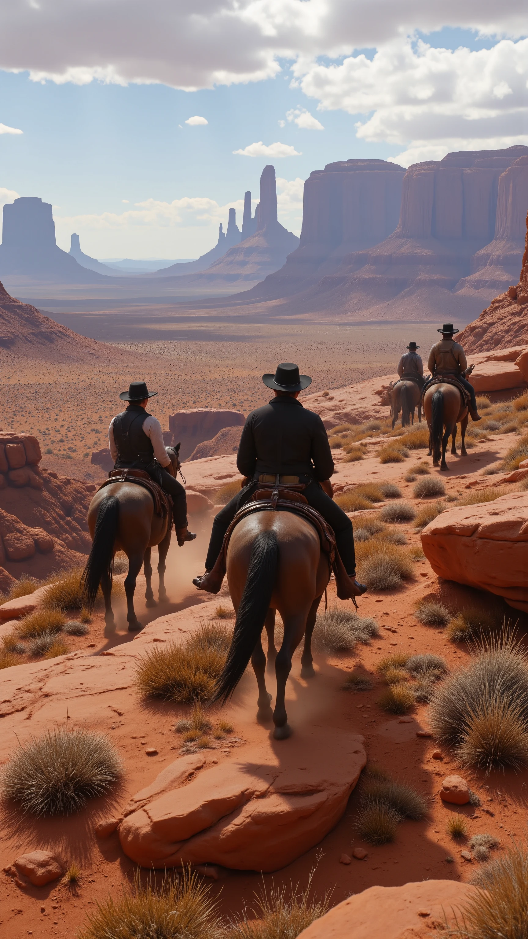high resolution images、モニュメントバレーのhigh resolution images、Wasteland Views、Several Cowboys on Horses、Wild Spectacular Views