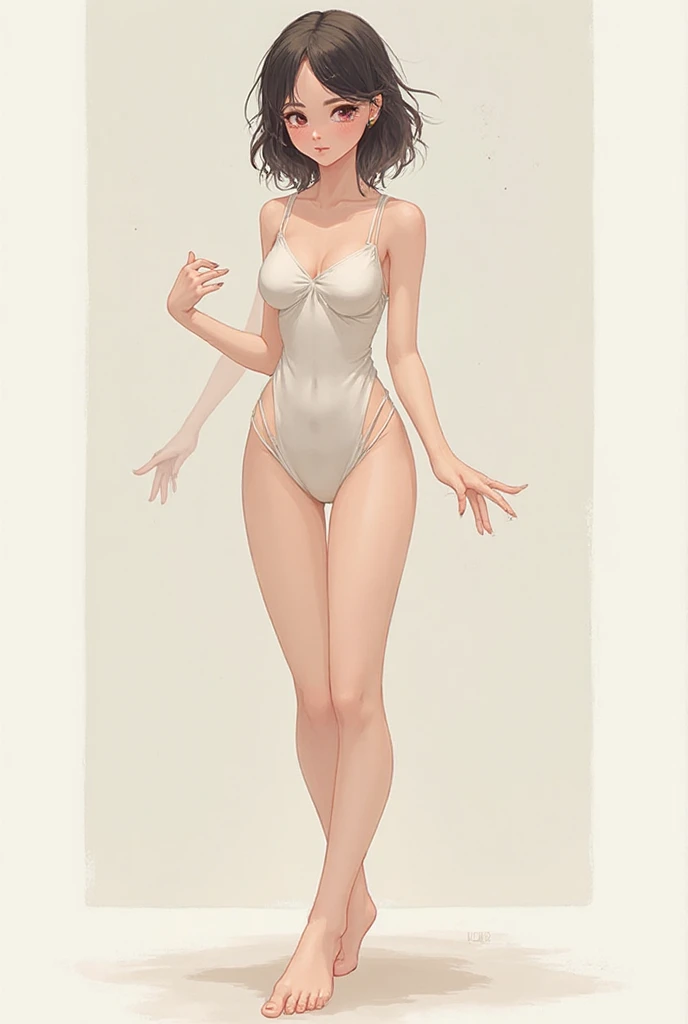 Draw a girl with her legs open