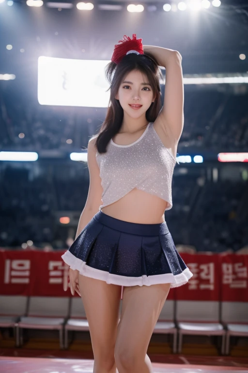 (realisitic、Photorealsitic:1.37)、(8K、Raw photography、top-quality、masterpiece:1.2)、Very cute woman、ultra-detailliert、Heart-shaped pupil、physically-based renderingt、超A high resolution、Kodak Vision Color、Captured with an Arricam LT camera、bokeh dof、foco nítido、(((Correct anatomy:1.2)))、Prima donna girl gracefully dances figure skating in the spotlight at the Olympic skating rink, skirt,
arched back, figure skating, Ina Bauer, pose, looking back,
glitter effect, audience, standing ovation,
High-resolution, ultra-detailed, best quality, cute illustration,