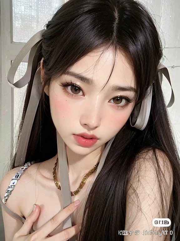 Mujer arafed con largo cabello negro y un lazo azul., ulzzang, Hermosa joven coreana, Chica coreana, Hermosa mujer surcoreana, Hermosa joven coreana, Taejune Kim, Wan adorable cara coreana, cruel korean goth girl, Joven y adorable rostro coreano, con el pelo largo and piercing eyes, con el pelo largo, Jaeyeon Nam, maquillaje popular de Corea del Sur