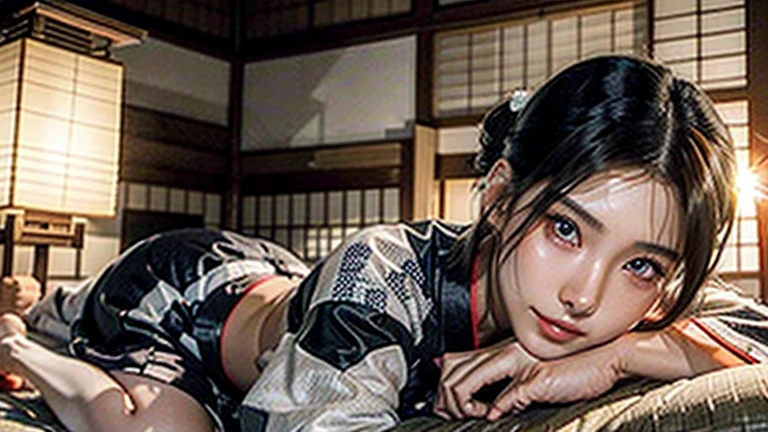 Rina Takeda in black yukata