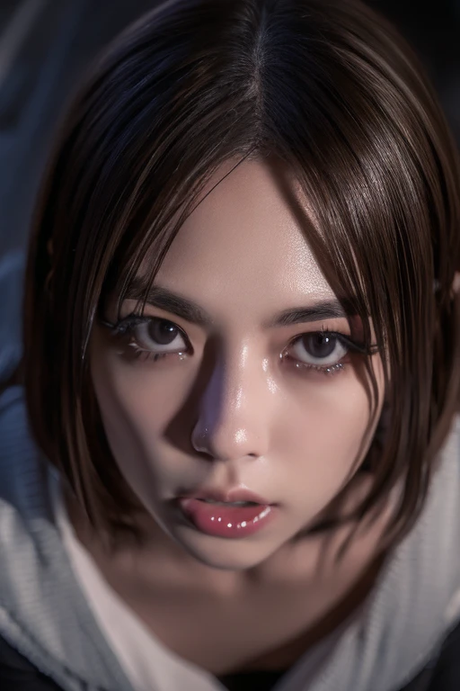 ((sad、Frightened expression))、((Sweaty、Blushing'cheek、Sweaty skin))、(8K, Highest quality, masterpiece:1.2), (Realistic, photo-Realistic:1.37), Very detailed,Highest quality, Ultra-high resolution, Professional Lighting, Photon Mapping, Radio City, Physically Based Rendering, Cinema Lighting, Midnight Road,Depth of the written border, Sharp focus,moonlight, Good composition,1 Girl,alone,(whole body), (whole body),Beautiful and beautiful eyes,((Red eyes、I'I'm afraid of something))、 Pause, Tight waist,Japanese , Black Hair,Messy Hair,Long hair blowing in the wind,((Navy blue socks))、(Urzan-6500:1.2)、 Mix 4,