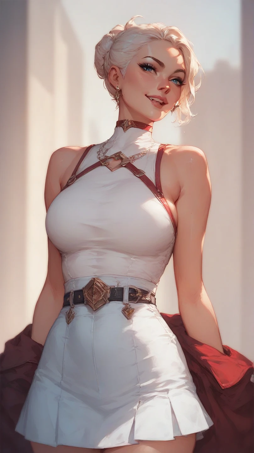 (((Bloodbourne style aesthetic))) (Masterpiece) realistic BIG bust to the pelvic area ((beauty shape)) of a beauty hyperrealist & photorealist beauty young astonishing idol kpop witch girl wearing highly & extremely detailed cropped white combat suit body with cape & scarf (masterpiece), magic & incantation glowing flying surrounded her, Unity 8k, pearly perfect wet skin with pores (short bob cut hair with colorful bangs fringes) ((perfect face shapes, complete perfect red lips, perfect nose, correct beautiful eyes, eyelashes, detailed intricate iris textured face in ZBrush)), Ultra HD, vines, midnight aura, developed by Unreal Engine 5, Ultra Sharp Focus, Art by Alberto Seveso, Sci-Fi, vibrant & intricate Artwork, golden Ratio, epic