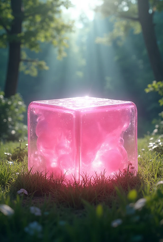 concept art of a opal clear glowing cube on the ground, beautiful realistic atmosphere, environment, detailed, realistic, concept art, unreal engine 5, structure, sci-fi, ray tracing, CGI, perfect visuals, lighting, smooth, movie, screen-space reflections, ambient occlusion, scenes, aesthetics, bloom, shadows, perfectly drawn, textures, cinematic, sharp edges, hdr effect, blender 3d, asset library, art station, realism, retro-futurism, 90s, 80s, vintage effect, vaporwave, chillwave, close up, ground material is white, synthwave, retro wave,