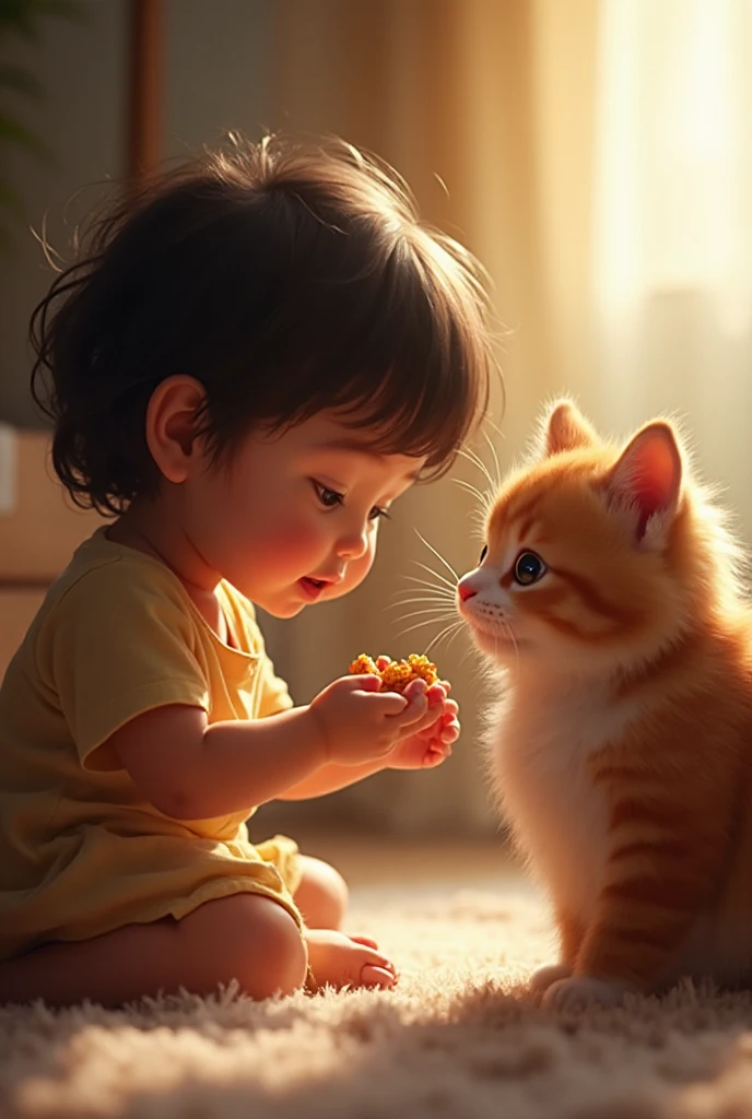 beautiful, masterpiece, Highest quality, Highly detailed face, Perfect lighting,1 cat, Banzai、(Children's lunch)、