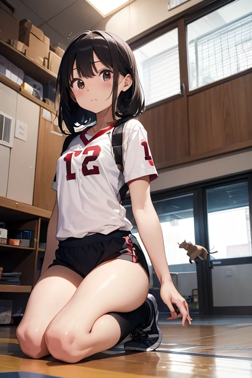 Ultra realistic 5 years old, girl, defined, detailed, HD, tez morena, piel tostada, ojos definidos, ojos cafe intenso, long eyelashes, small mouth, kiss, pelo liso, pelo oscuro, cuerpo reducido, bosom barely contained, pechos medianos, sexy, posando foto, estudio, mini skirt, sin sosten, excitada, pezones erectos, libros, sentada, leyendo, nice view, perfect legs, perfect hands, perfect fingers, perfect face, pretty, pose lasciva, pervertida